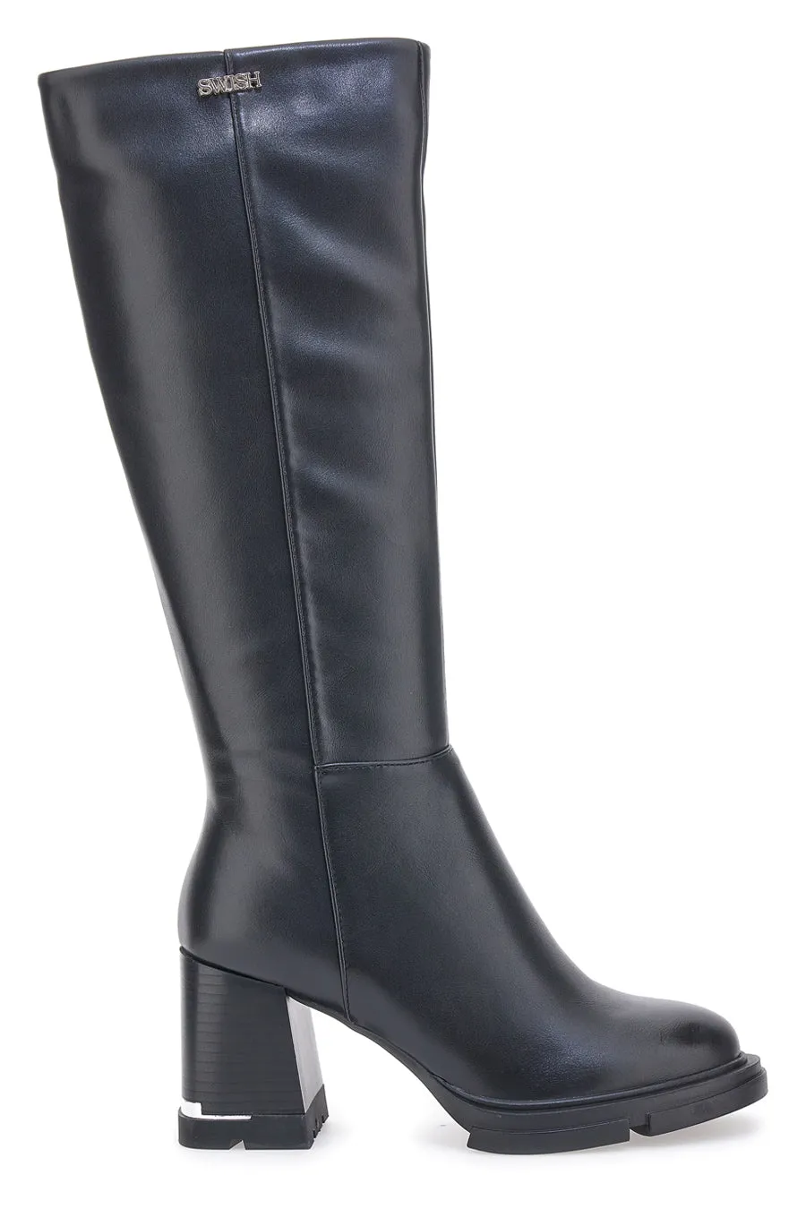Black Heeled Boots - Black Swish 2