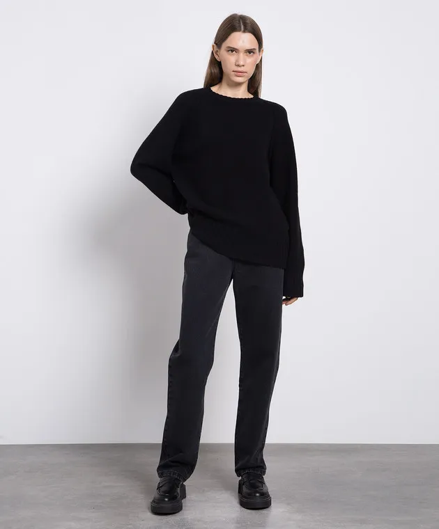 Black Wool and Cashmere Knit Sweater 40823265