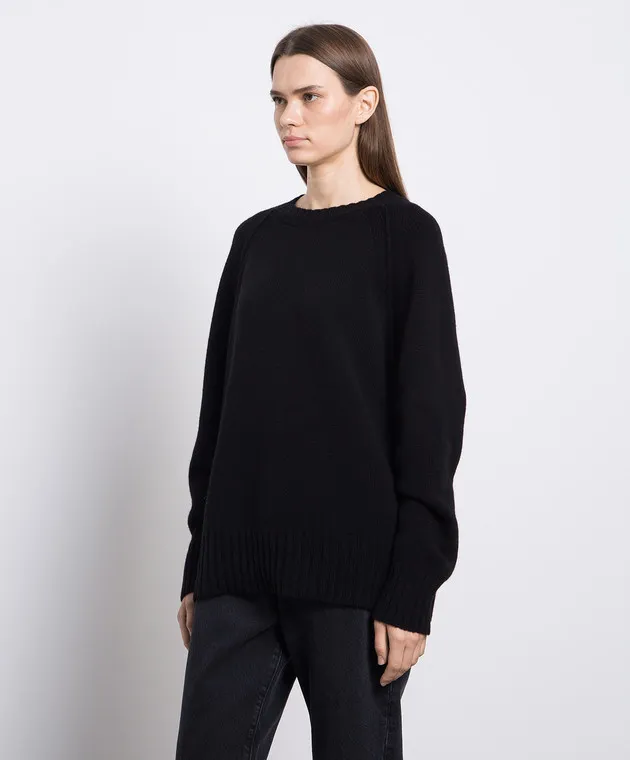 Black Wool and Cashmere Knit Sweater 40823265