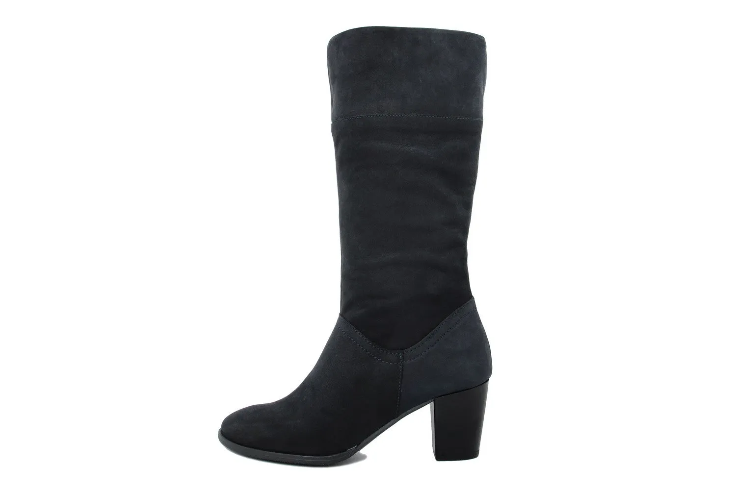 Blue Leather Women's Heeled Boots