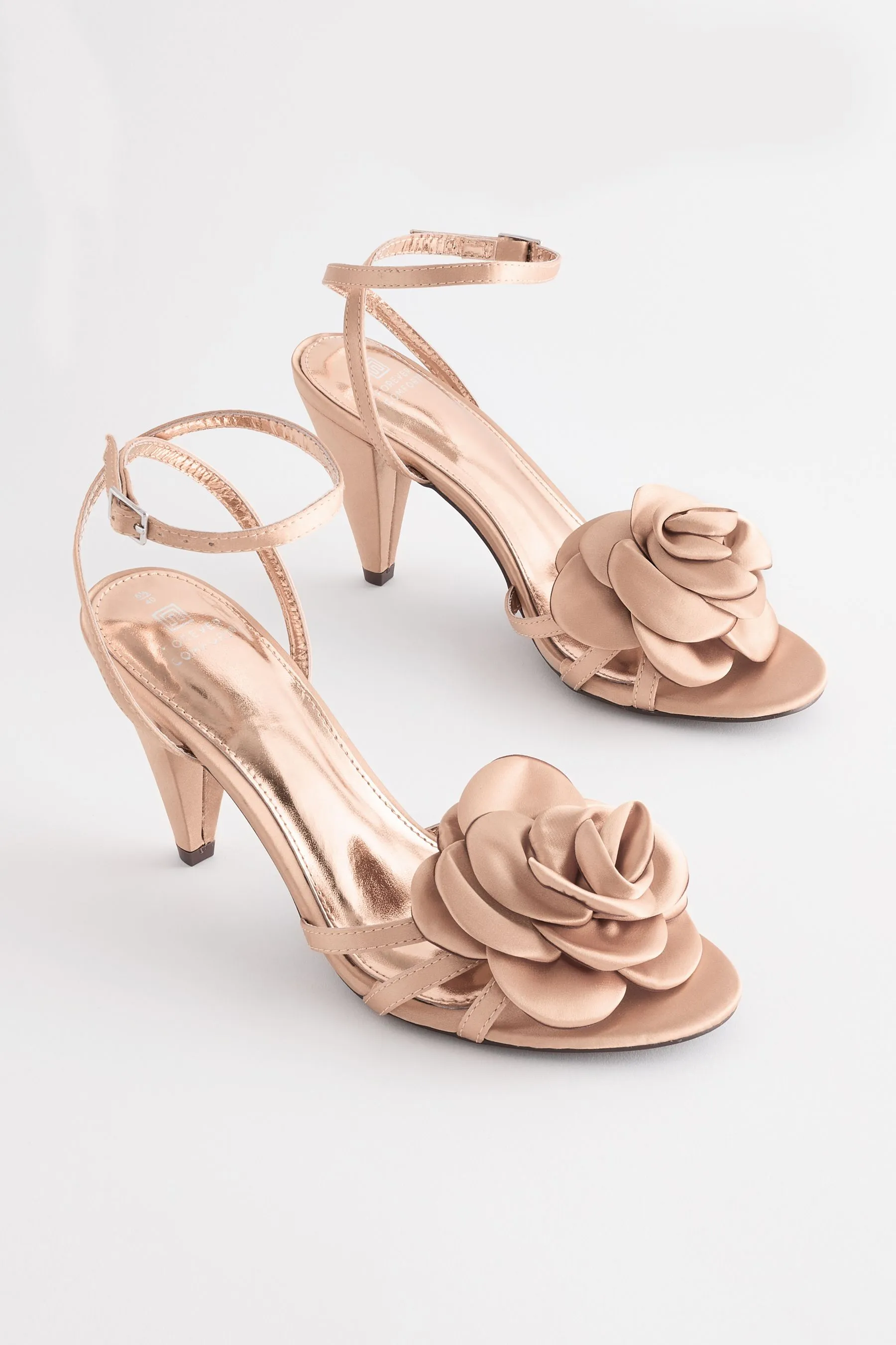 Forever Comfort® Satin Flower Heels Sandal