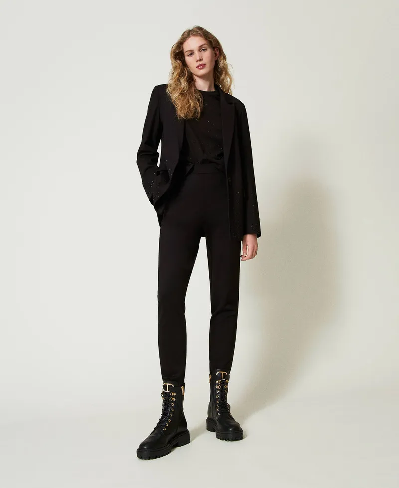 Giacca blazer with degradé rhinestones