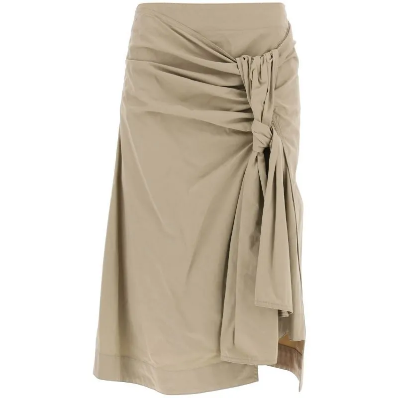 Knotted Detail Midi Skirt
