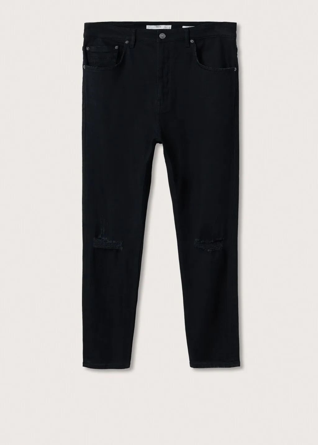 tapered fit ripped jeans