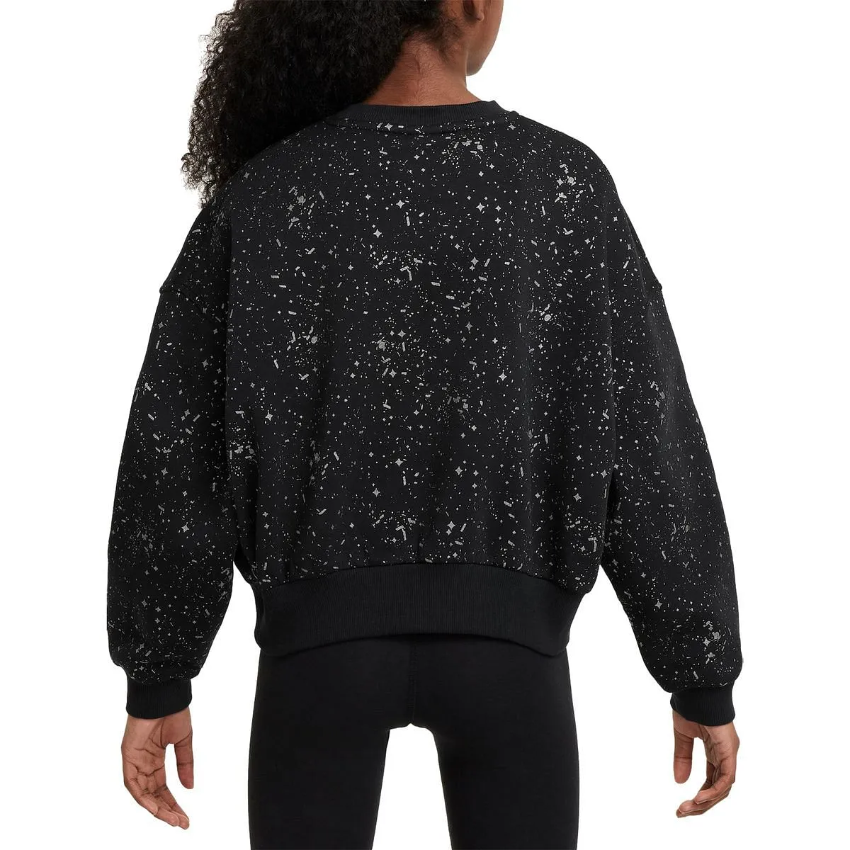 NIKE Girls' Boxy Shine Crewneck Sweatshirt