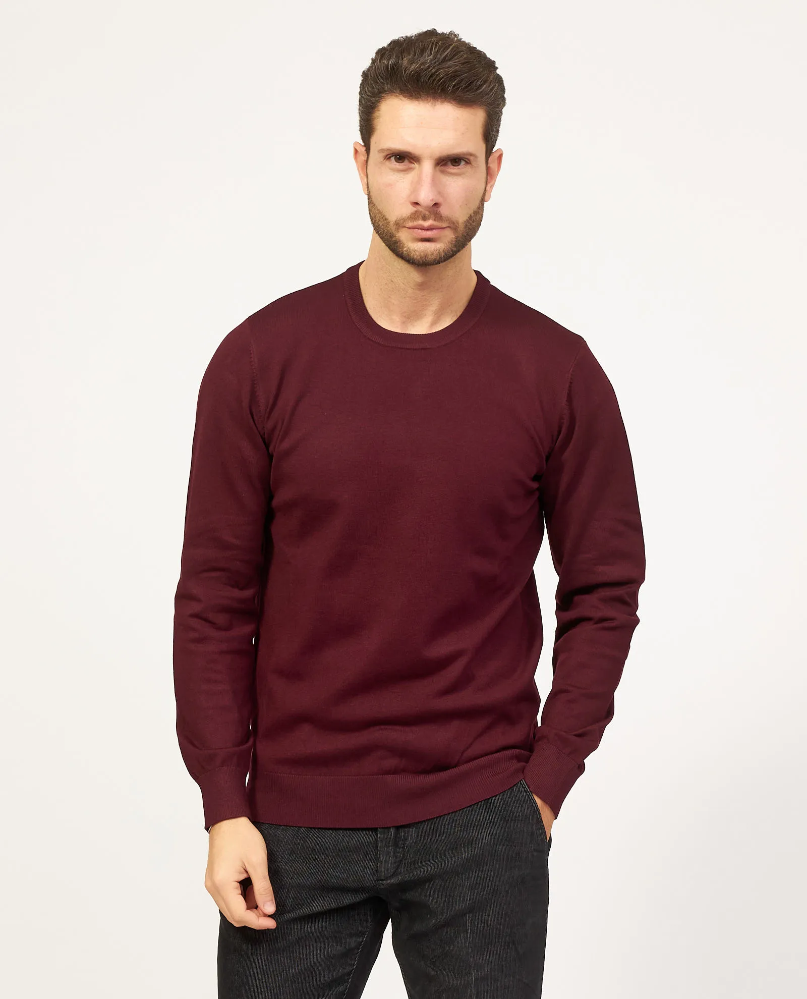 OutletSETTE/MEZZO Men's Basic Crew Neck Sweater Settemezzo