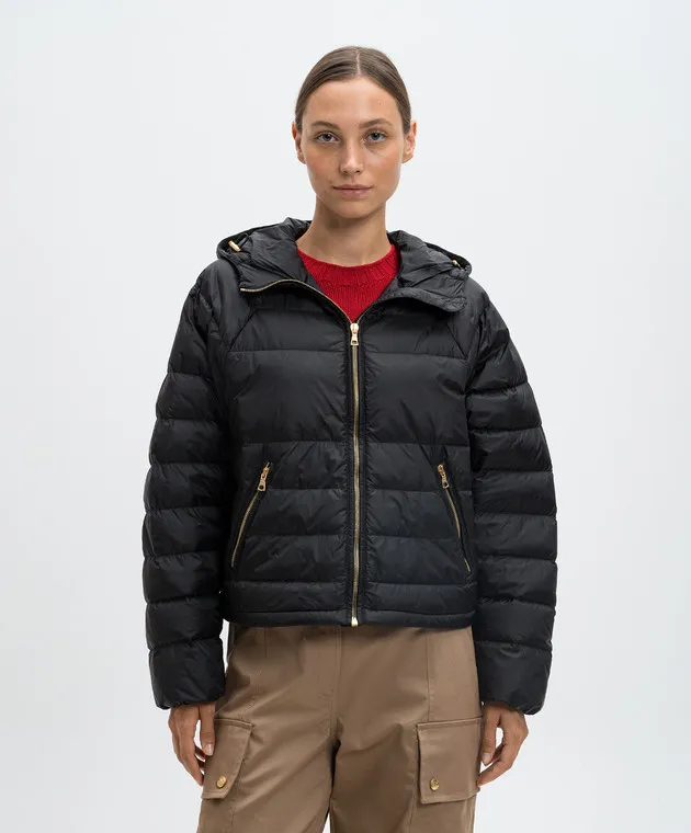Black quilted Palm Angels jacket with logo PWED028F24FAB001
