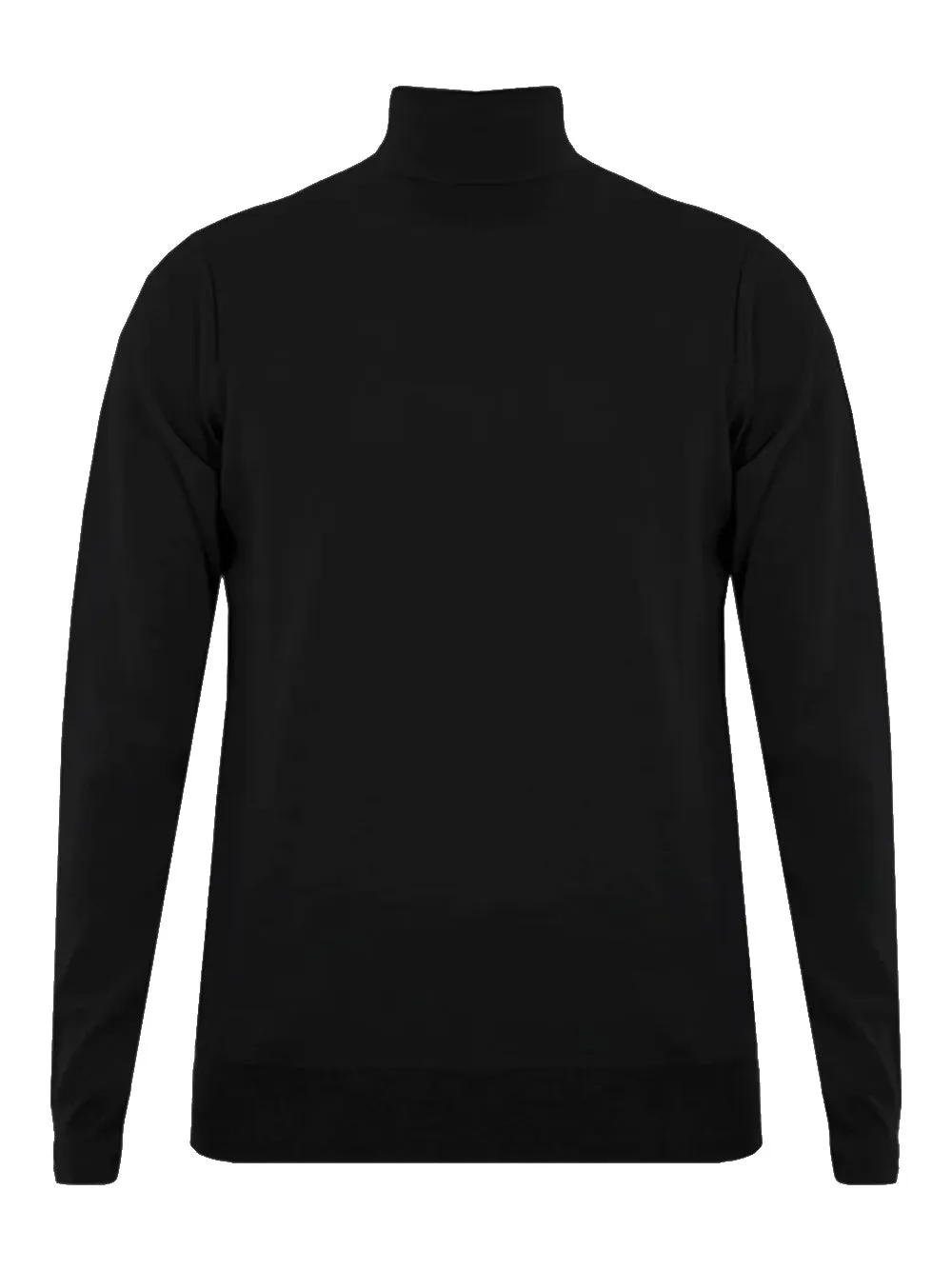 Paolo Pecora Black High Neck Fine 16 Wool Sweater