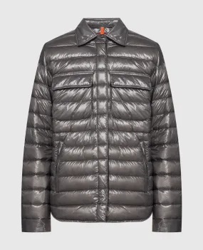 Parajumpers Petronel Gray Puffer Jacket with Logo