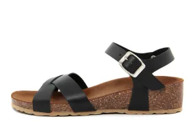 Sandalo Nero Donna Flat