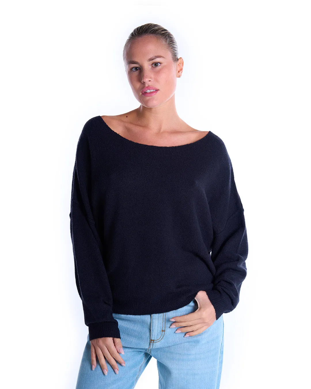Wide Neck Vintage Sweater